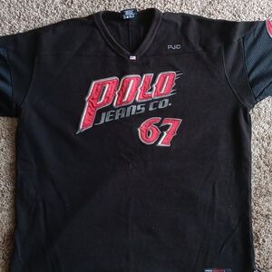 Vintage 90s Hockey Polo Jeans Co Ralph Lauren V-Neck Sweatshirt L